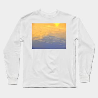 Beach. water reflections on sand Long Sleeve T-Shirt